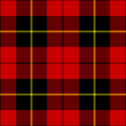 Basic check modified – Wallace red/dress, black on a slightly larger ground of red, laced with yellow and black over-checks.