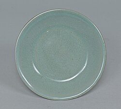 Ru ware celadon dish with pale blue glaze, Northern Song dynasty. National Palace Museum.