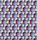 View of trioctahedral mica structure looking at surface of a single layer