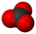 Space-filling model of the carbonate ion