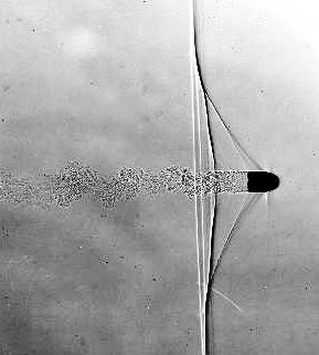 "Edgerton" shadowgraph of bullet in flight