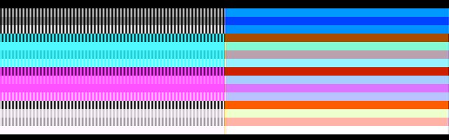 320×200 palette 1 (left: RGB, right: composite monitor)