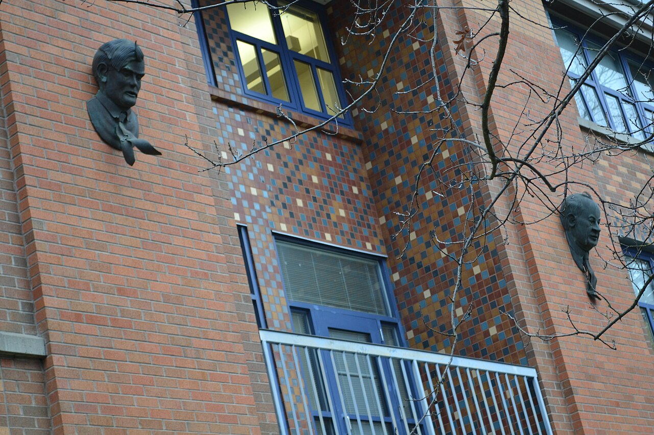 Willamette James Clerk Maxwell and John von Neumann gargoles (University of Oregon).jpg