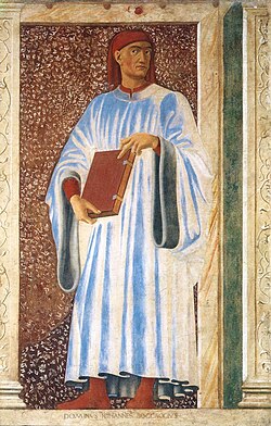 Posthumous portrait by Andrea del Castagno, c. 1450