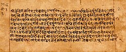 Photo of a text written in Sanskrit