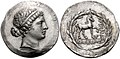 Silver tetradrachm of Cyme, 165–140 BC of Cyme