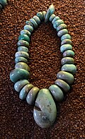 Necklace of variscite, from Neolithic tumulus of Turmiac c 4500-4000 BCE