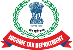 Income Tax Department logo: the three-lion Indian emblem above white-on-red "Income Tax Department"