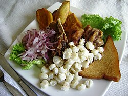 Chicharrón, Spanish fried pork rinds, widely distributed in the Hispanic world