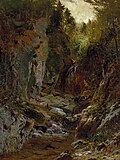 The Flume, Opalescent River, Adirondacks (ca. 1875) by Alexander Helwig Wyant
