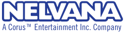 A production logo for Nelvana Limited, depicting a company name with blue-outlines, with the byline seen below.
