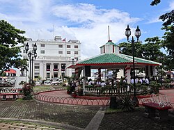 Tabaco Park and city hall in the background