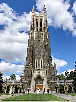 Complete photo of Duke Chapel on a sunny day