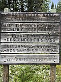 An informational sign at Howse Pass