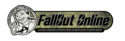 The logo for Fallout Online. It features a drawing of a man smiling, winking, and giving a thumbs up with his right hand. The text FALLOUT ONLINE is displayed to the right of the drawing.