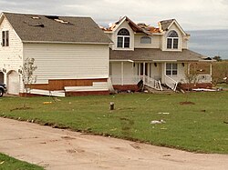 EF1 damage example--There is damage to mobile homes and other temporary structures becomes significant, and cars & other vehicles can be pushed off the road or flipped. Permanent structures can suffer major damage to their roofs.