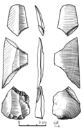 Second flection resulting in a double trihedral apex and a distal microburin
