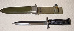 The US M5 bayonet and scabbard used with the M1 Garand