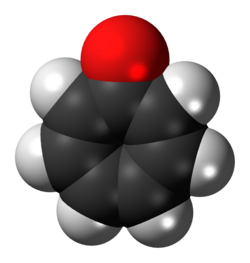 Space-filling model of tropone