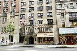 Street side view of the storefront for Stack's Rare Coins on 57th Street