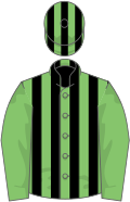 Light green and black stripes, light green sleeves
