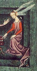 An early example of a sideless surcoat, c. 1325-1335