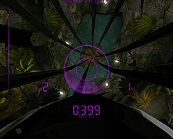 The player races through the rainforests of Belize.