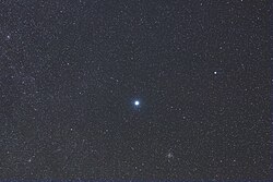 Sirius and M41 (lower right), M50 (upper left), and NGC 2360 (lower left)
