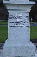 Inscription on one of the four sides of the memorial