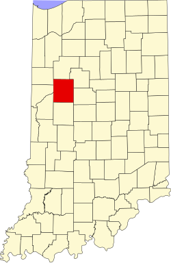 Tippecanoe County's location in Indiana