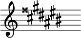 { \magnifyStaff #3/2 \omit Score.TimeSignature \set Staff.keyAlterations = #`((3 . ,DOUBLE-SHARP)(0 . ,SHARP)(4 . ,SHARP)(1 . ,SHARP)(-2 . ,SHARP)(2 . ,SHARP)(-1 . ,SHARP)) s^"" }