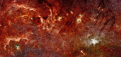 Infra-red image of the center of the Milky Way revealing a new population of massive stars
