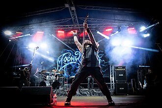 Moonsorrow performing in 2024