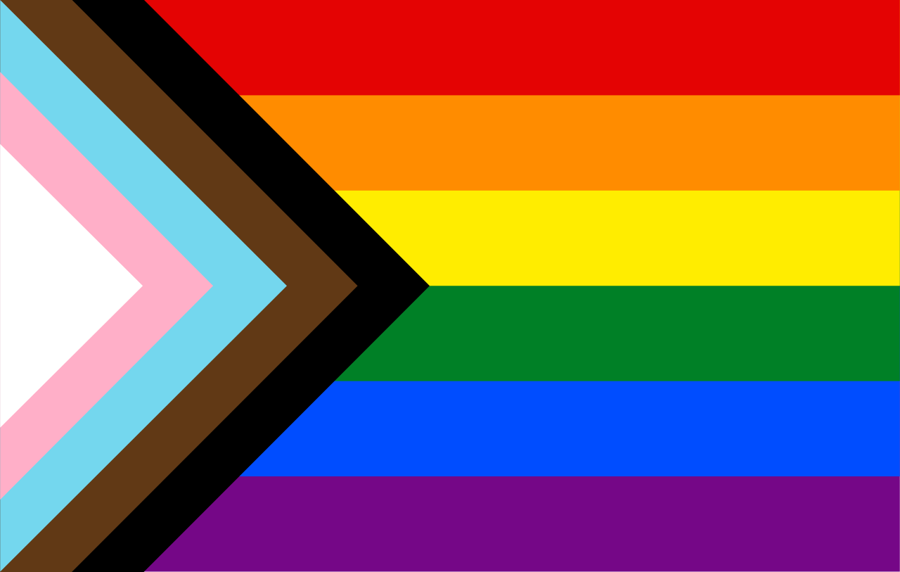 LGBTQ+ rainbow flag Quasar "Progress" variant.svg