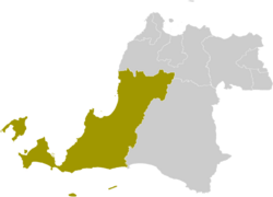 Pandeglang Regency facing the Java Sea and Sumatra in Banten