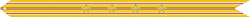 A gold streamer with smaller red and blue horizontal stripes and four bronze stars in the center