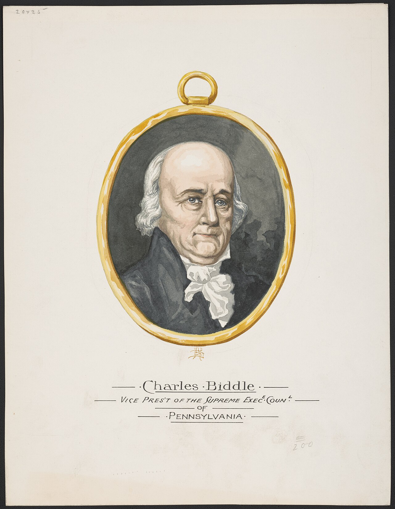 Charles Biddle. Vice Pres't of the Supreme Exece. Counl. of Pennsylvania - DMS (monogram). LCCN2016649133.jpg