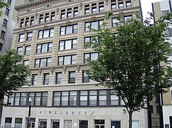 A low-rise apartment building in Downtown Detroit
