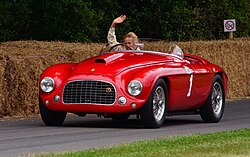 Lady driver and a Ferrari 166 Barchetta