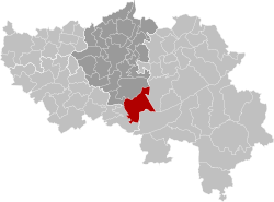 Location of Aywaille in Liège province
