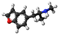 Ball-and-stick model of 5-MAPB molecule