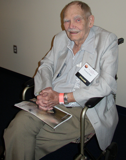 Pohl in 2008 at the J. Lloyd Eaton Science Fiction Conference