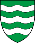 wavy—Vert, three bars wavy argent