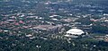 Aerial shot of The Swamp, O'Dome, and Perry Field