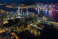 Night View of the Victoria Harbour, Hong Kong from sky100.