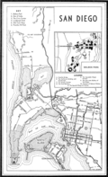 A map of San Diego from the California guide published in 1939