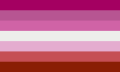 Pink lesbian flag with colors copied from the lipstick lesbian flag