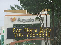 Sign off Wrightsboro Road in Augusta, Georgia for the Augusta Mall.