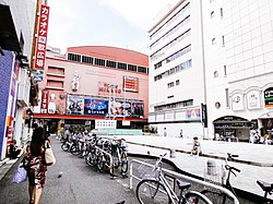 Tokyu Milano-za in 2012, looking west from Cinecity Square