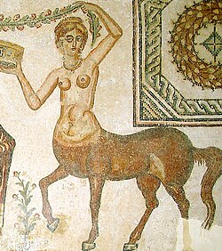 Centaury. Roman floor mosaic at the Bardo Museum in Tunis. 2nd century A.D.